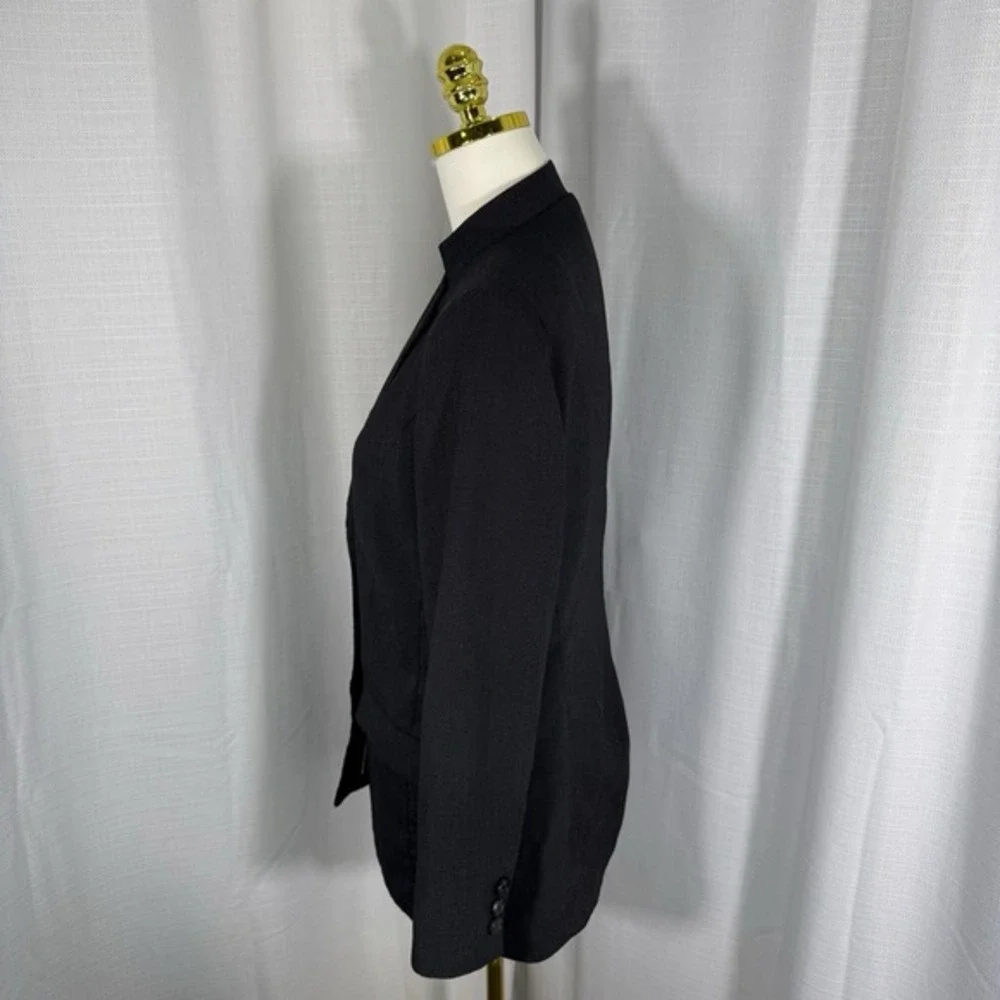 Lafayette 148 Womens Blazer Jacket Size 10 Virgin Wool Blend Micro Polka‎ Dots